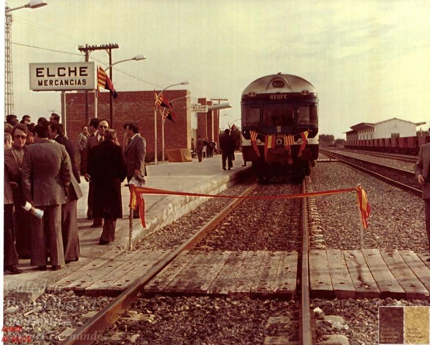 La inauguración del túnel del ferrocarril, en la estación de Mercancías (1977)