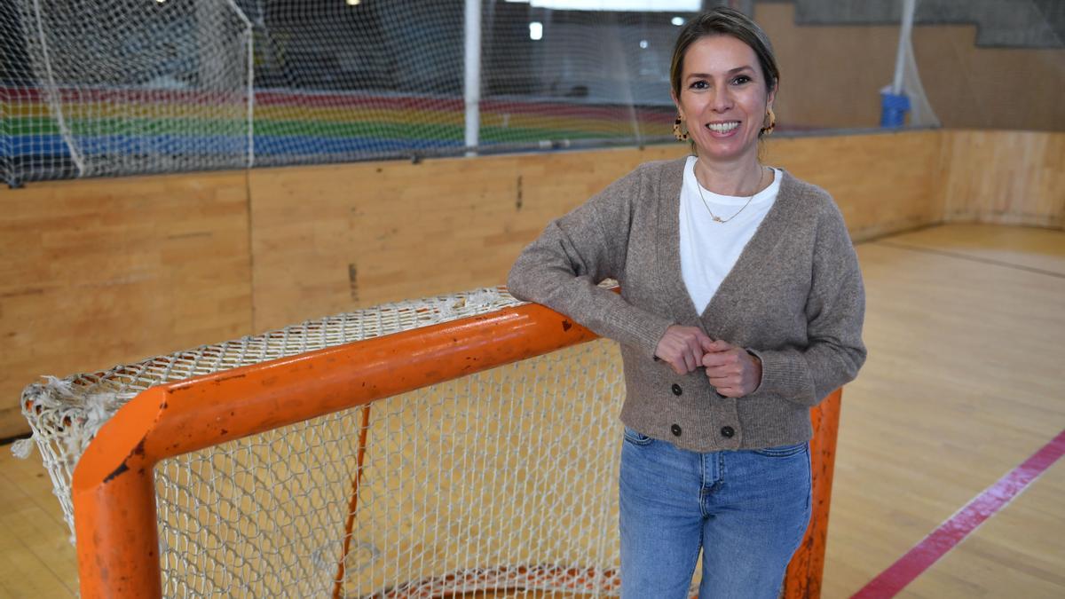 Mónica Martínez, en la pista del Palacio de los Deportes de Riazor.