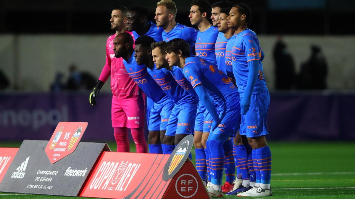 El once inicial del Valencia en Utrillas