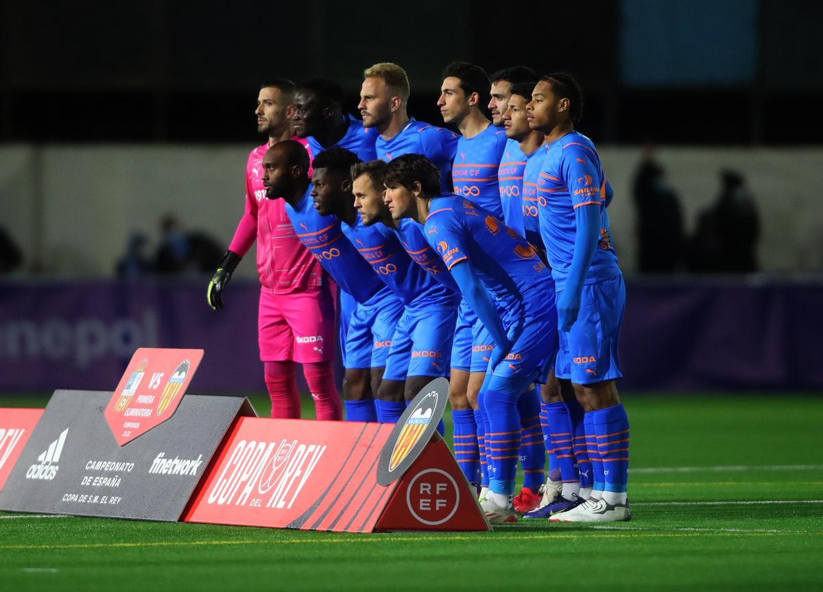 El once inicial del Valencia en Utrillas