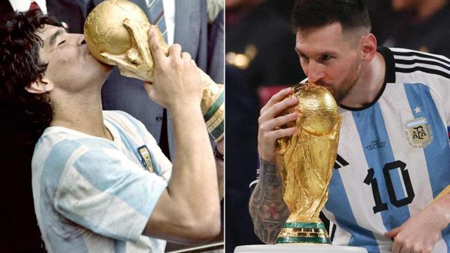 36 años han pasado entre las victorias de Argentina en México 1986 (Maradona) y Qatar 2022 (Messi).
