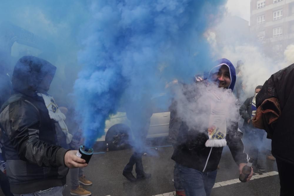 Llegada del Real Oviedo al Tartiere