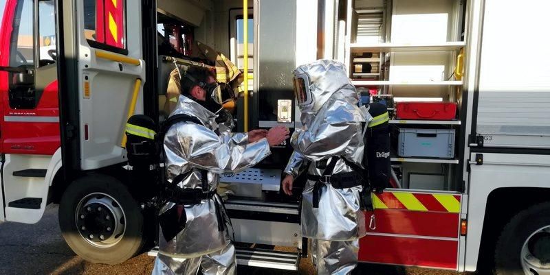 Los Bomberos de Zaragoza realizan un simulacro de fuga de gas