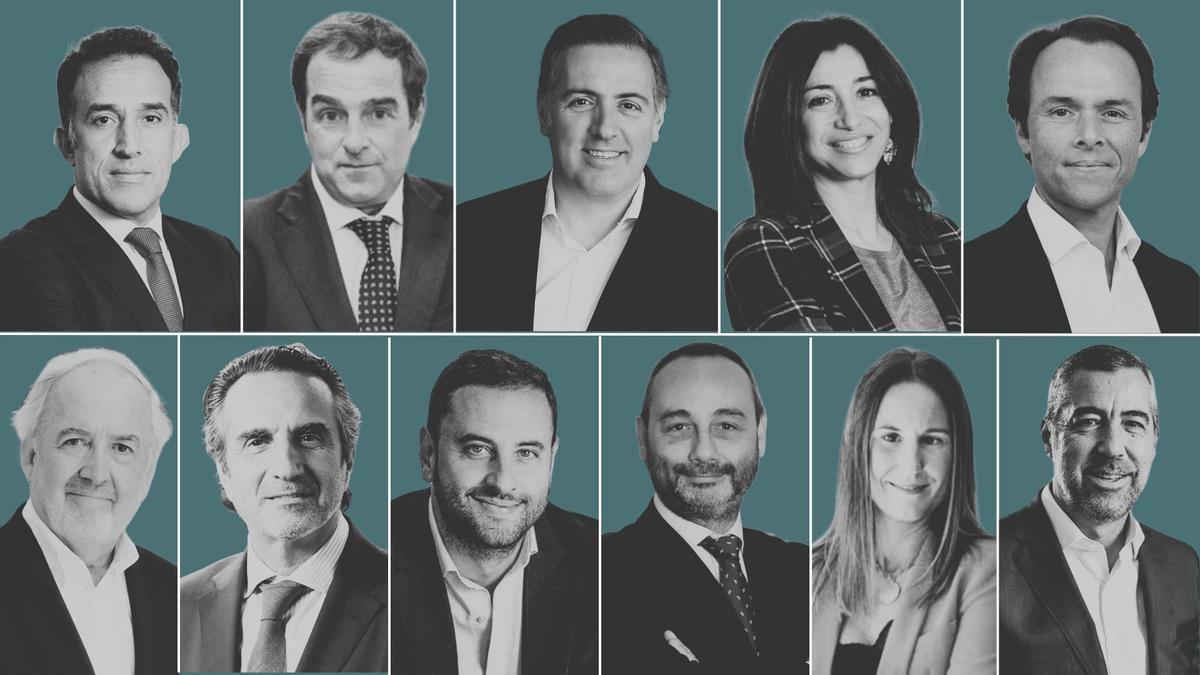 De izquierda a derecha y de arriba a abajo: Héctor Serrat, consejero delegado de Vía Célere; Borja García-Egotxeaga; consejero delegado de Neinor Homes; David Martínez, consejero delegado de Aedas Homes; Patricia Hernández, consejera delegada de Vía Ágora; Sergio Gálvez, consejero delegado de AQ Acentor; Gastón Aignaren, consejero delegado de Exxacon; Manuel Balcells, director general de Inbisa; Raúl Guerrero, consejero delegado de Gestilar; Juan Carlos Calvo, director de Desarrollo Corporativo y Relació con Inversores de Metrovacesa; Cristina Ontoso, directora Comercial y Marketing de Culmia, y Rui Meneses, consejero delegado de Kronos Homes