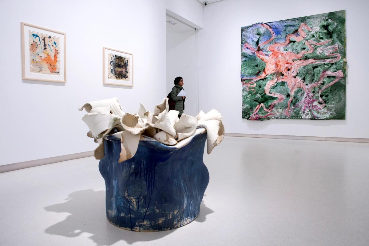 Vista de la exposición 'Vida de pulpo', del artista Miquel Barceló, en la galería Elvira González en 2019.