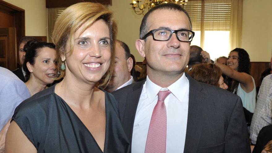 Marta Felip i Pere Casellas l&#039;any passat quan existia un pacte de govern