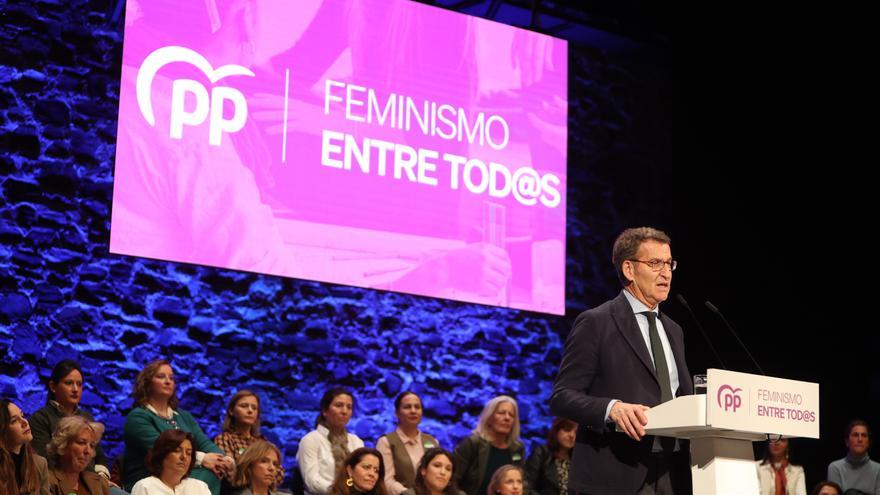 Feijóo acusa a PSOE y Podemos de usar el feminismo y el 8M para pelearse.