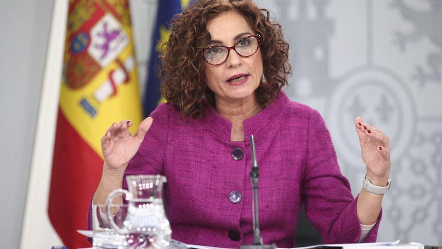 María Jesús Montero, este martes en rueda de prensa.