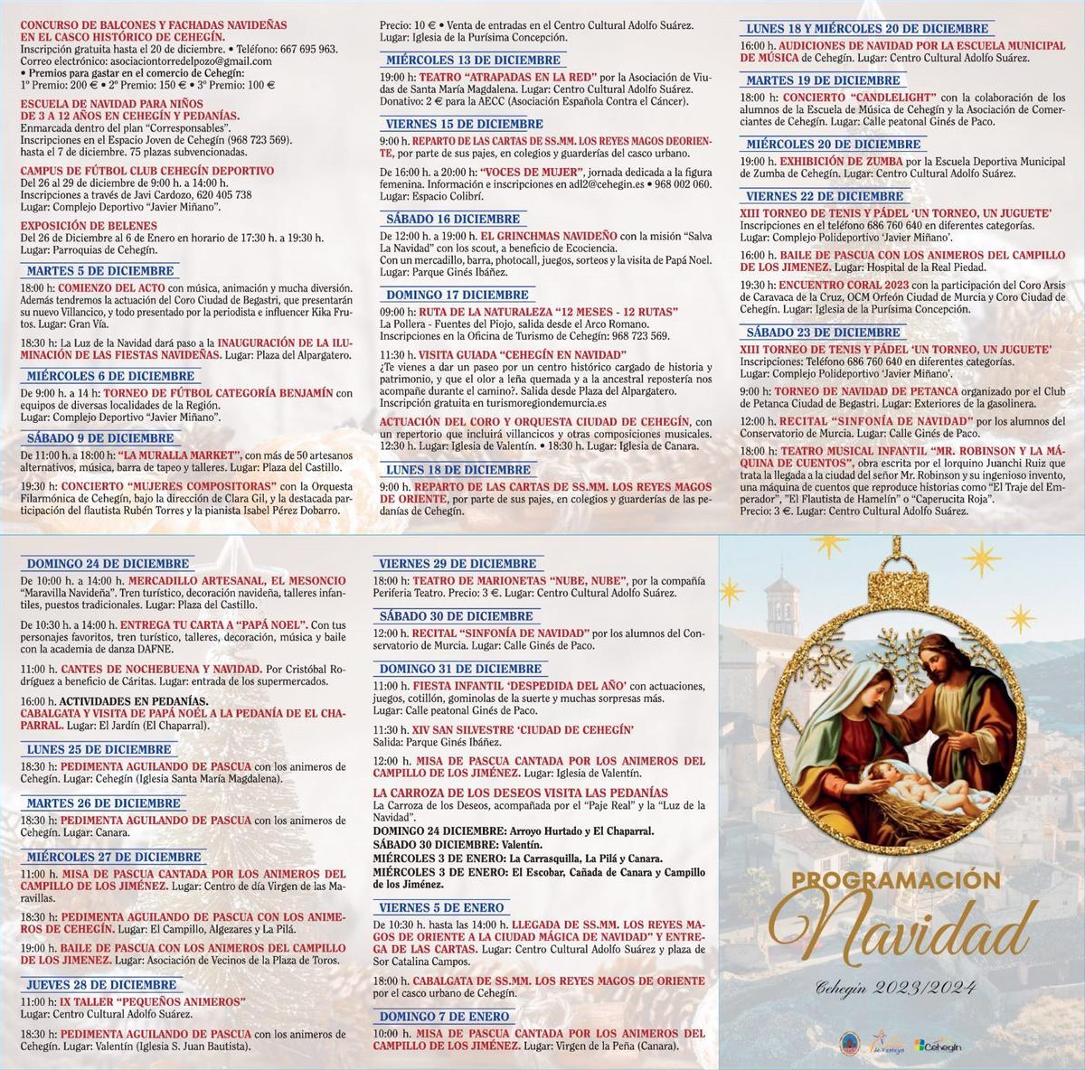 Programación de Navidad en Cehegín