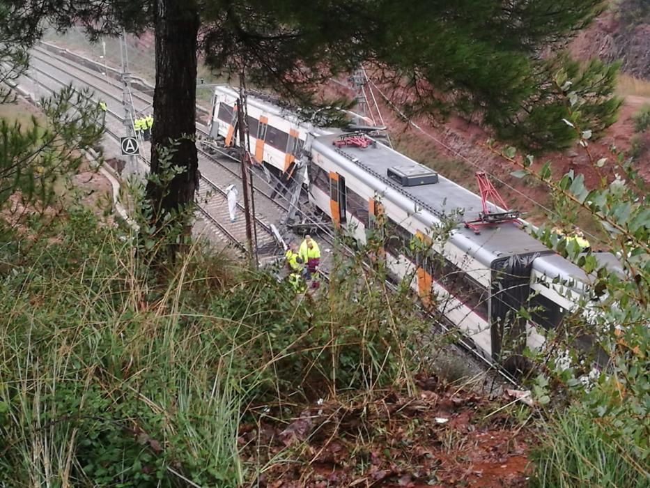 Descarrilament d'un tren a Vacarisses