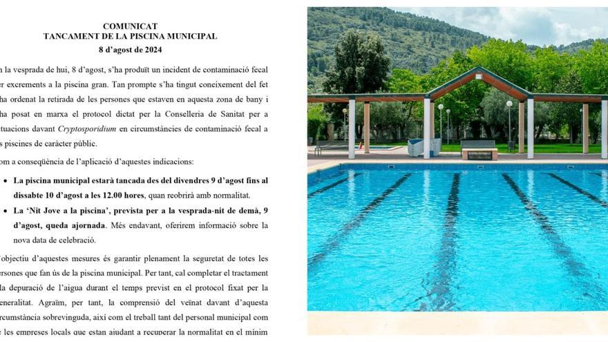 La aparición de heces en el agua obliga a cerrar la piscina de Bocairent en plena ola de calor
