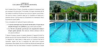 La aparición de heces en el agua obliga a cerrar la piscina de Bocairent en plena ola de calor