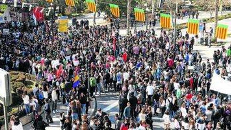 Menor incidencia en Castellón de la huelga estudiantil contra los recortes del Consell