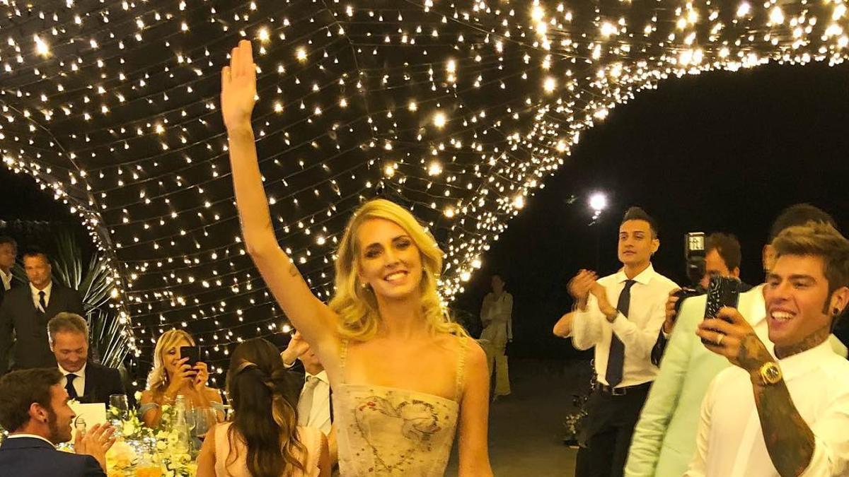 Chiara Ferragni con su segundo vestido de novia firmado por Dior