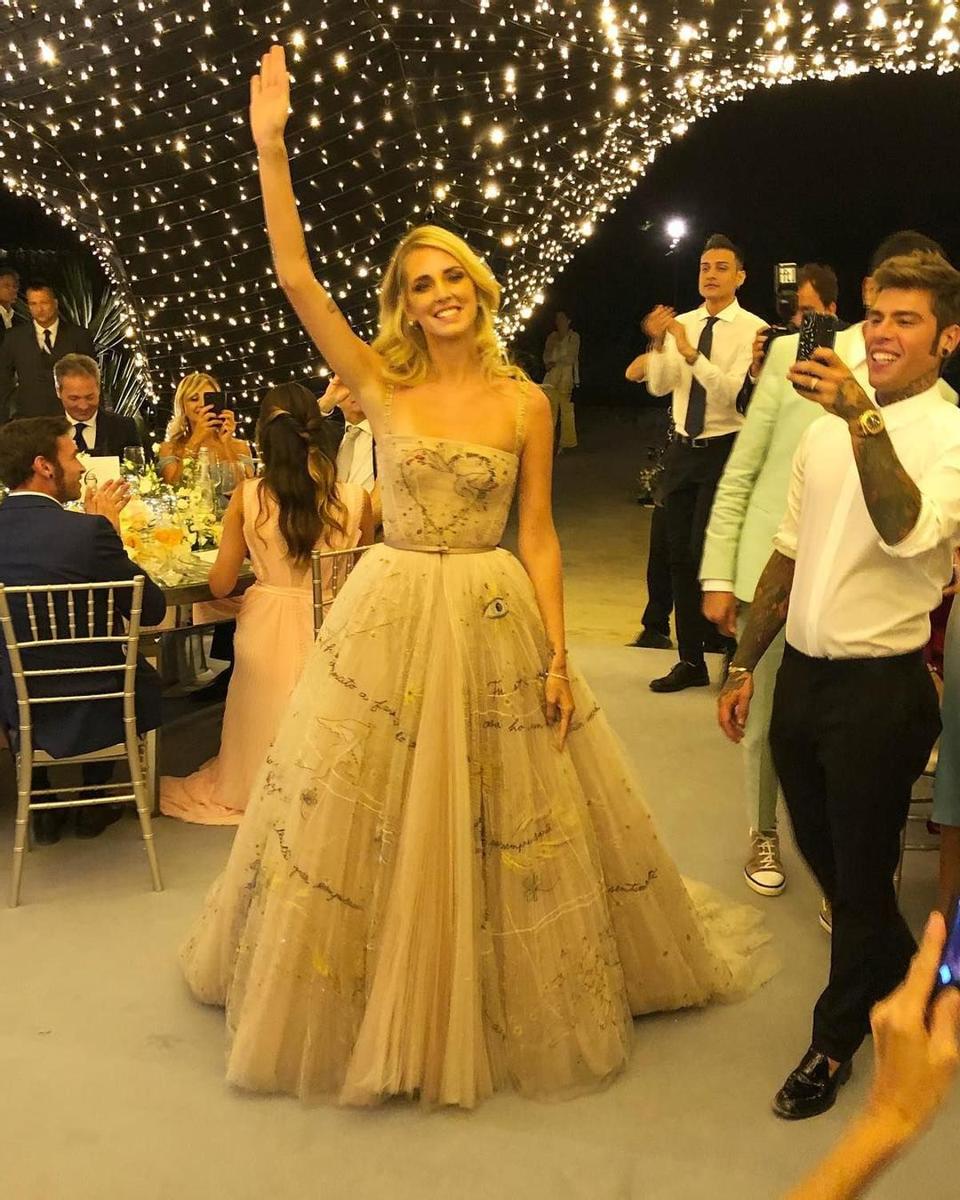Chiara Ferragni con su segundo vestido de novia