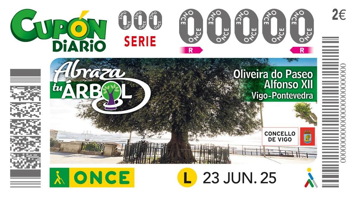 Cupón de la ONCE con el olivo