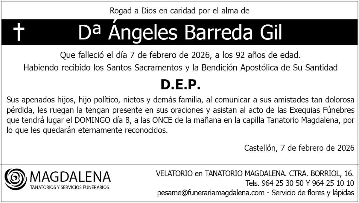 Dª Ángeles Barreda Gil