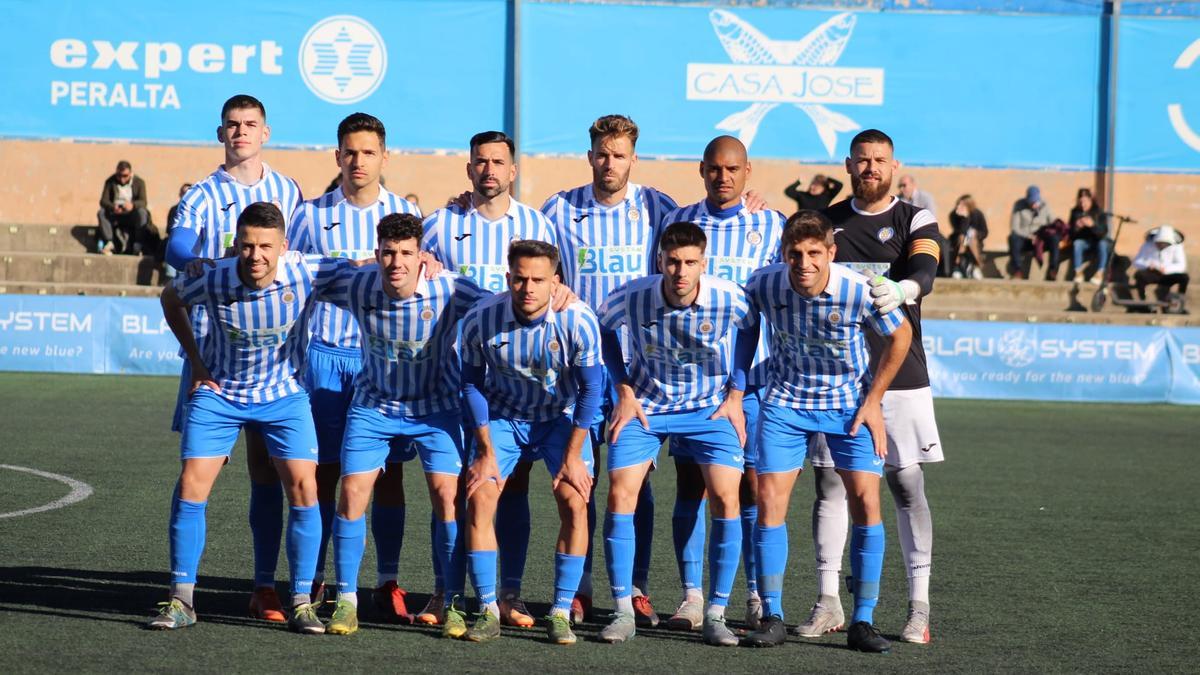 Once titular del CF Gandia ante el CD Acero