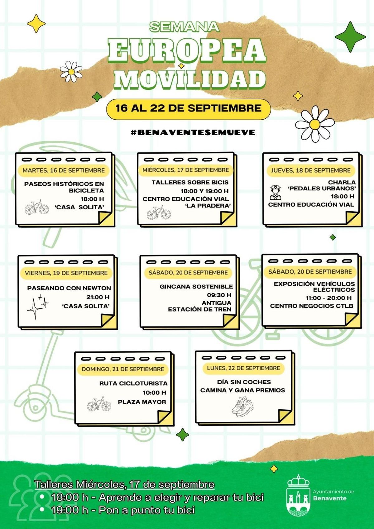 Cartel con el programa de actividades previstas.