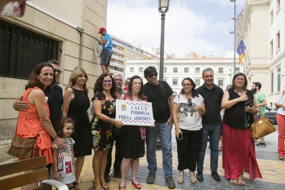 La periodista Pirula Arderius ya tiene su calle en Alicante