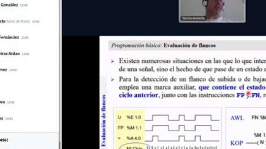 Clase virtual de la UVigo con los alumnos conectados. // Duvi