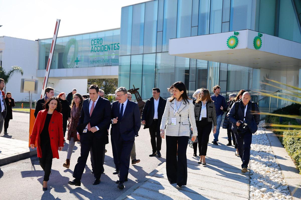 Puig en la sede de BP durante la presentación del clúster del hidrógeno verde.