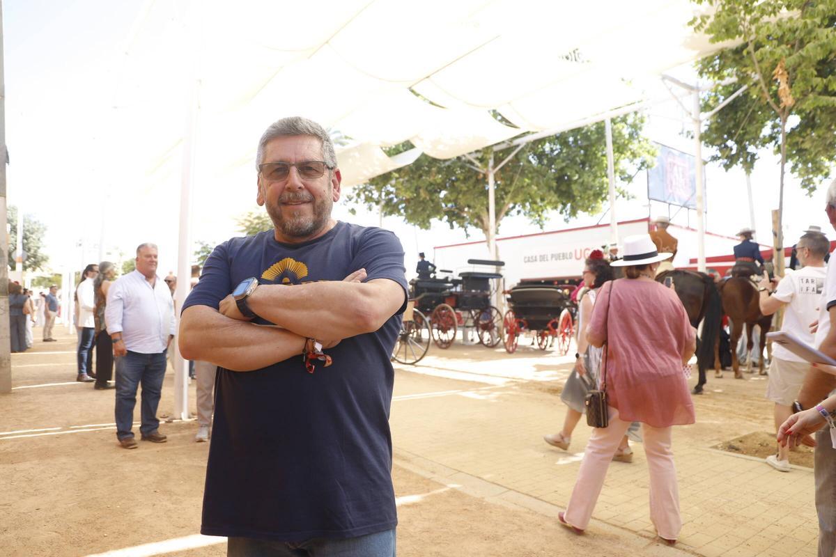 Javier Sanchez, encargado de los toldos de la Feria.