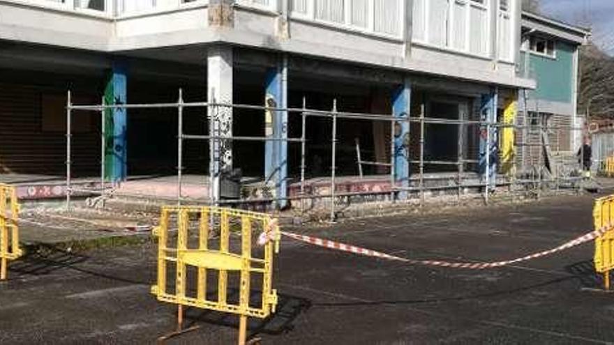 Obras en el colegio de Sevares, en Piloña.