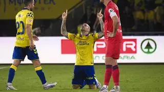 Sandro Ramírez marca el gol del empate para Las Palmas tres minutos después de saltar al campo.