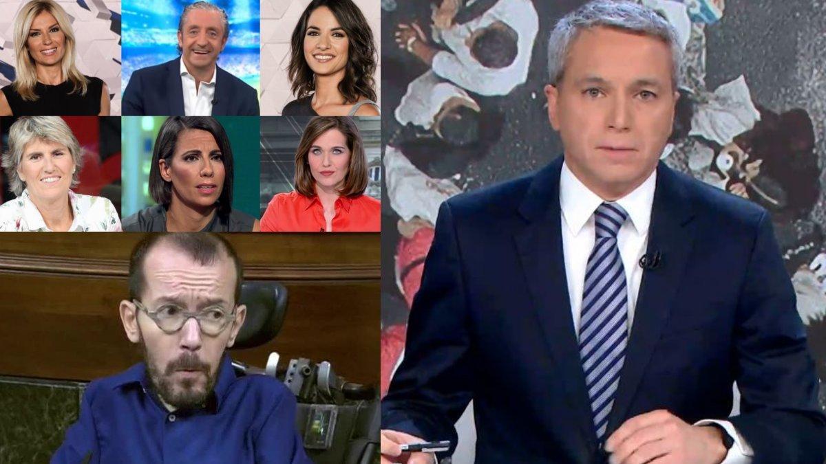 Numerosos periodistas televisivos muestran su apoyo a Vicente Vallés tras el ataque de Pablo Echenique
