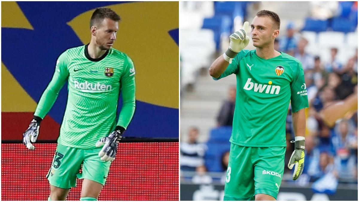 Neto, portero del Barça, y Cillessen, guardamete del Valencia