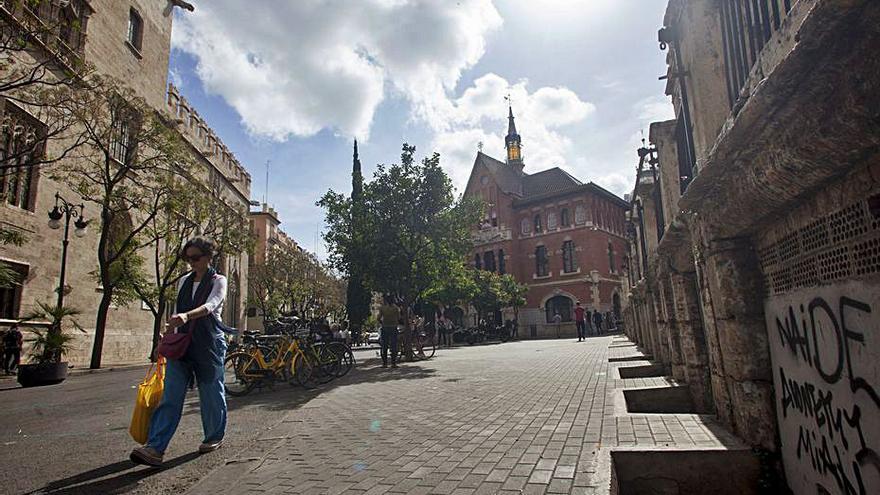 Plaza del Mercat, la primera en ser peatonal. | LEVANTE-EMV