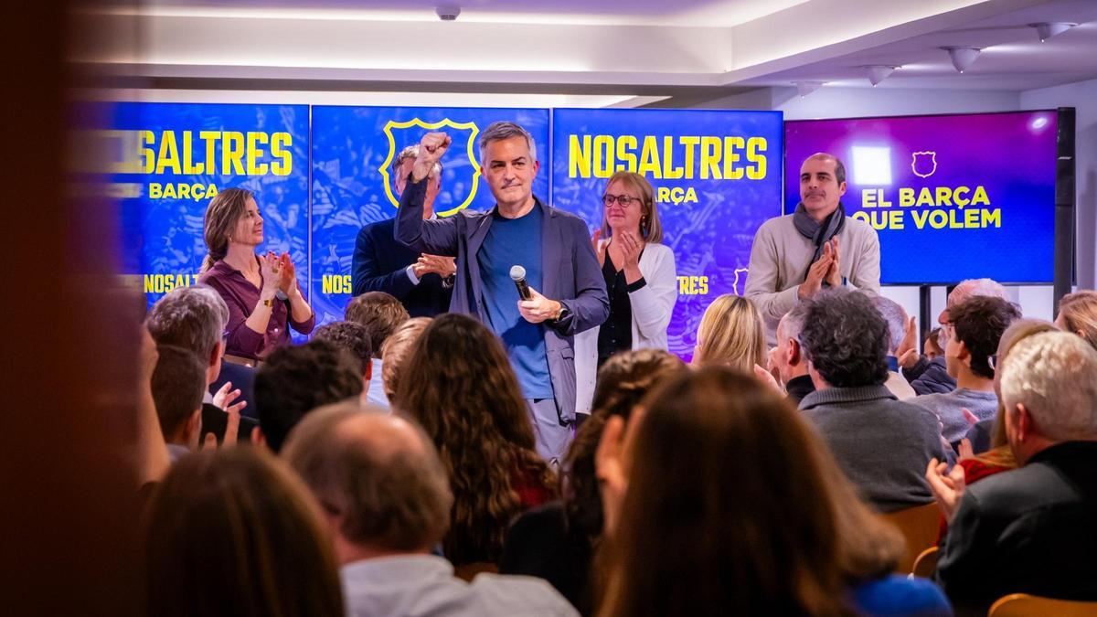 Víctor Font, al final de su discursoVíctor Font, al final de su discurso, en la inauguración de su sede electoral en Barcelona.