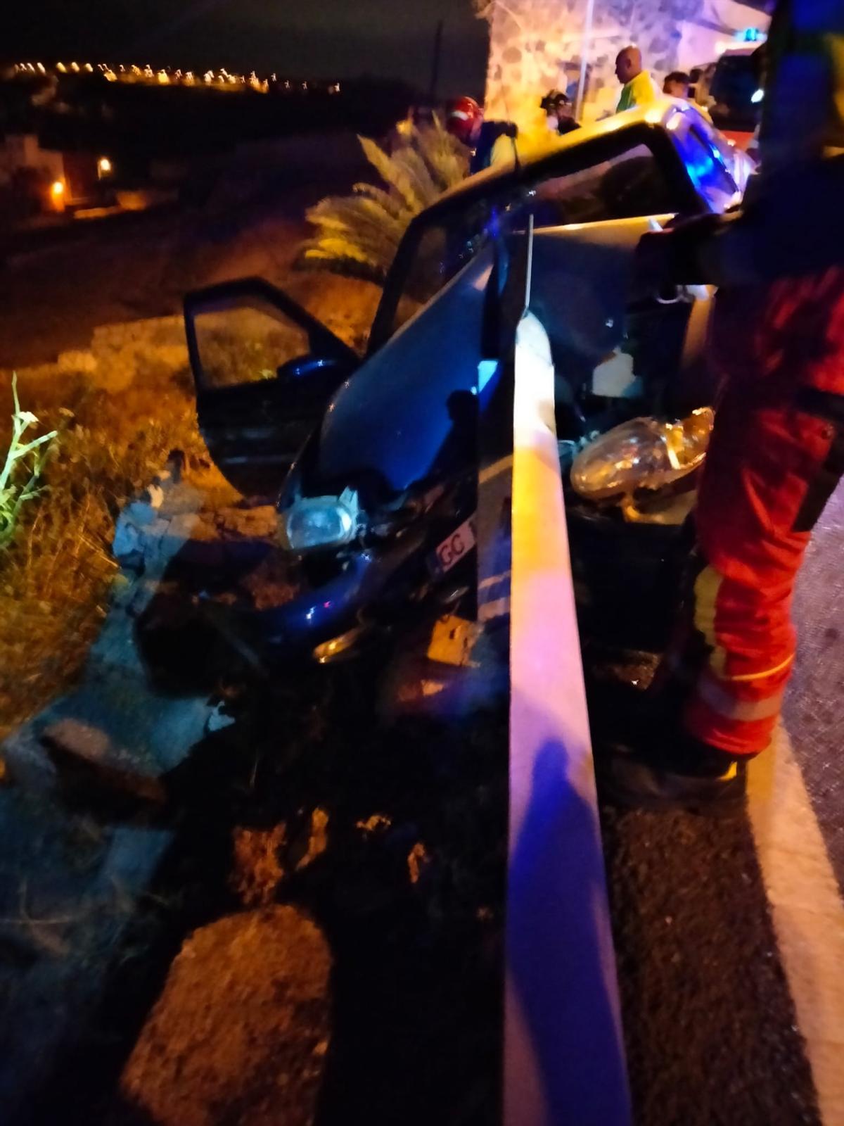 Imagen del vehículo accidentado en Tenoya.