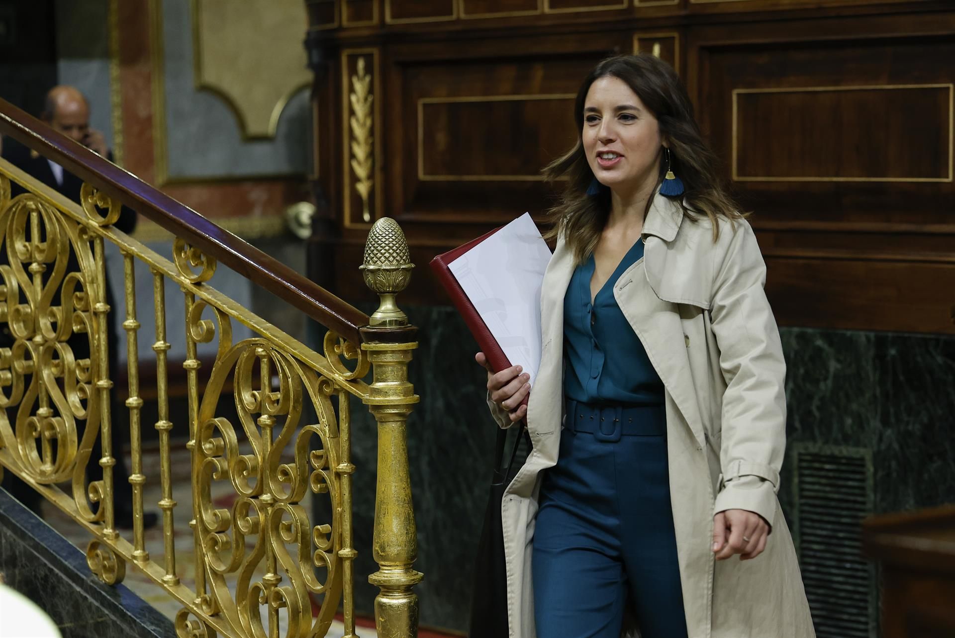 La ministra de Igualdad llega al Hemiciclo del Congreso de los Diputados para debatir la totalidad al proyecto de ley trans y LGTBI.