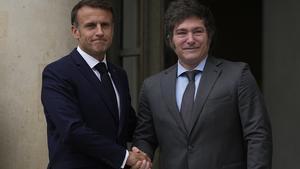 Macron y Milei se encuentran en París en su primera reunión bilateral antes de la ceremonia inaugural de los Juegos Olímpicos
