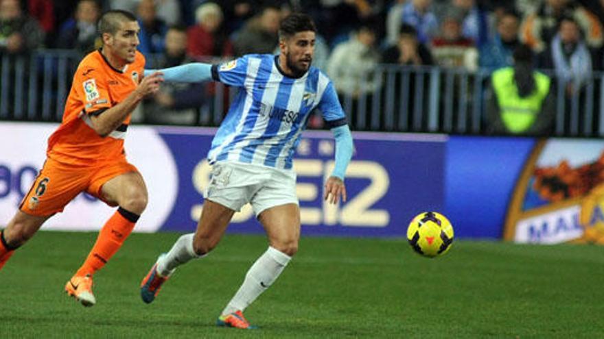 Samu, en una acción del partido ante el Valencia.