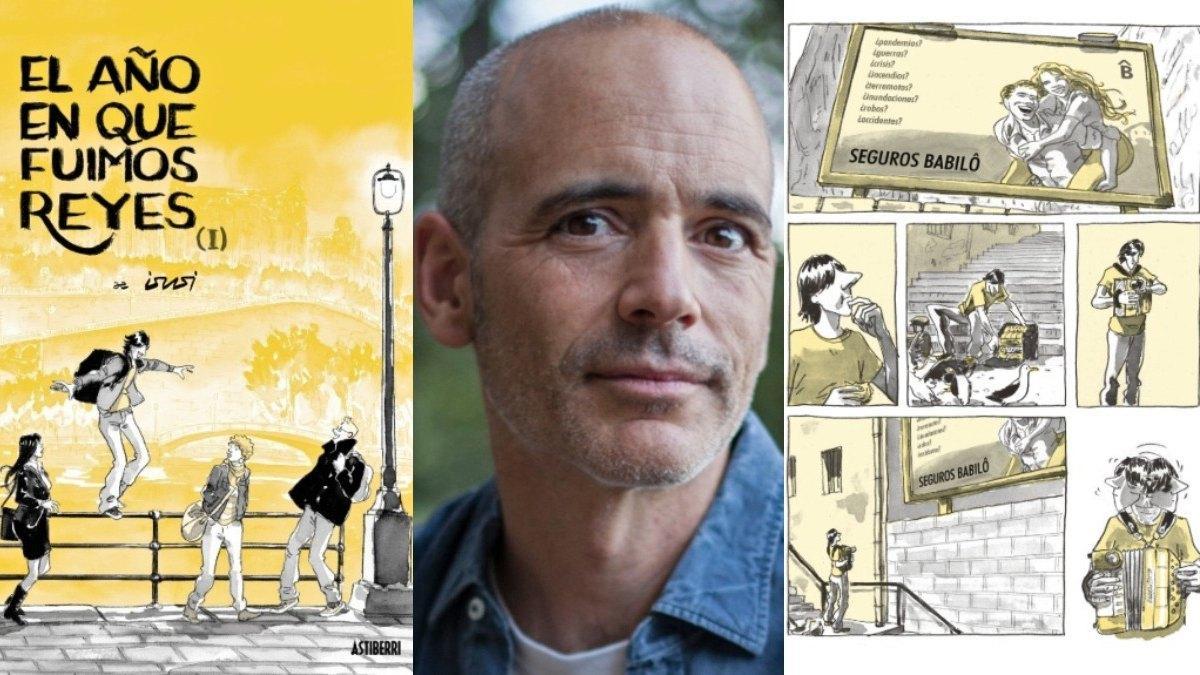 Portada y página interior de 'El año en que fuimos Reyes. Tomo 1', de Javier de Isusi, al centro.