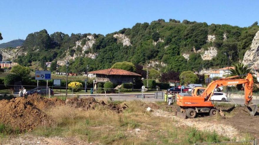 La finca de El Concilio, el pasado lunes, justo cuando se procedió a detener la excavación.