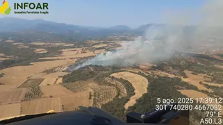 Declarado un incendio forestal en Bierge que ha calcinado 23 hectáreas