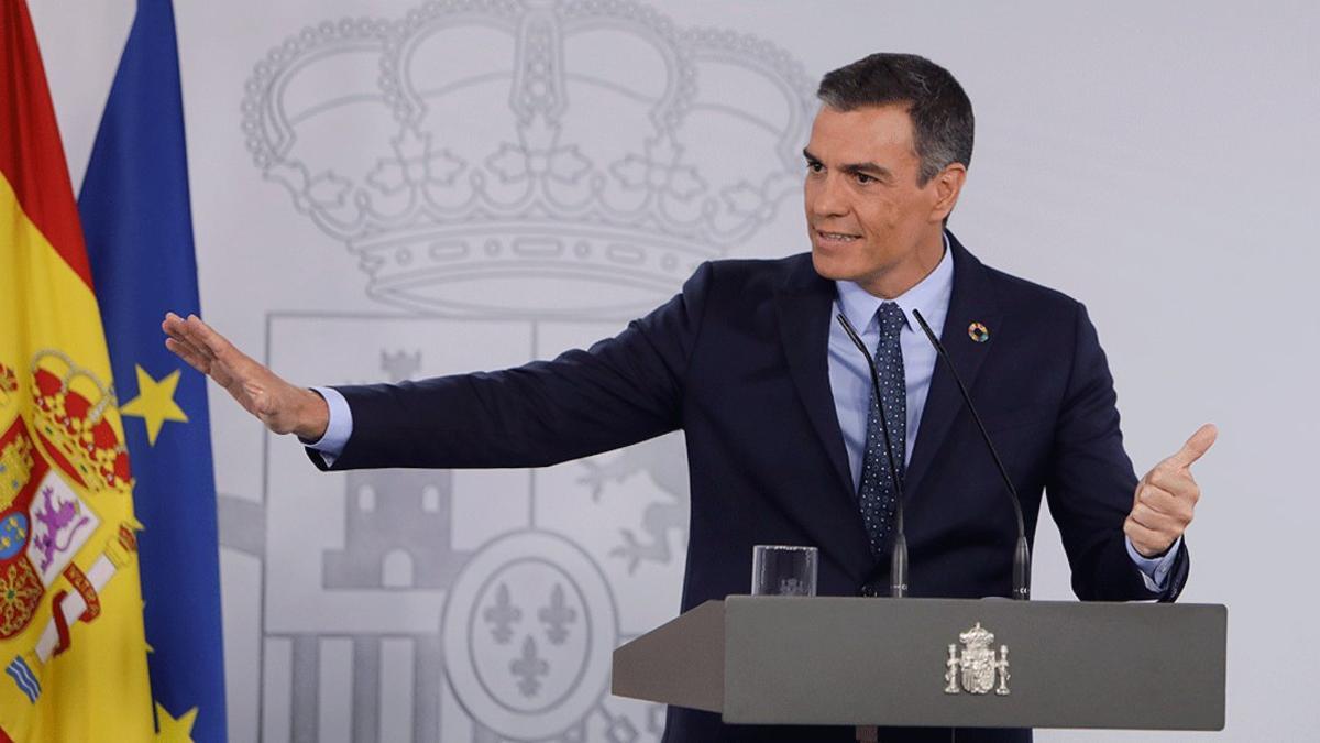 Pedro Sánchez, durante la primera rueda de prensa posterior al primer Consejo de Ministros tras las vacaciones, el pasado 25 de agosto
