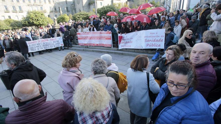 Concentración en defensa de la sanidad pública en Pontevedra, en noviembre de 2022. |   // GUSTAVO SANTOS