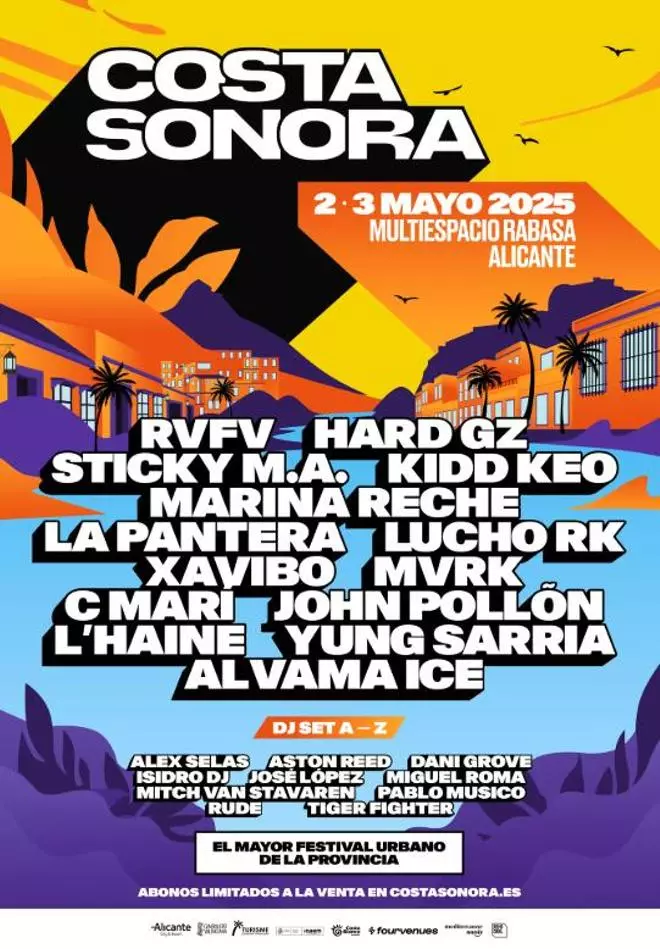 Costa Sonora 2025: estas son las novedades y los horarios del mayor festival de música urbana en Alicante