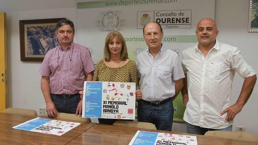 Antonio Muñoz, Chus Colmenero, Guede y Pablo González, ayer durante la presentación. // Iñaki Osorio