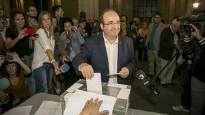 Declaracions del candidat del PSC, Miquel Iceta, després de votar.