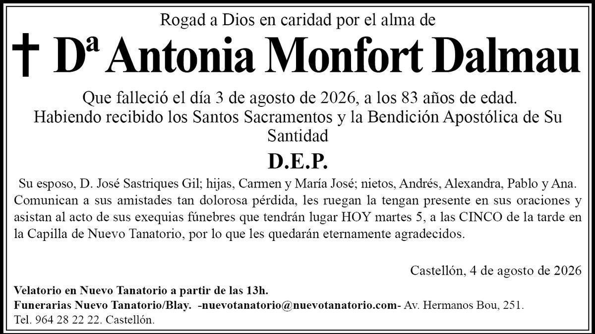 Dª Antonia Monfort Dalmau