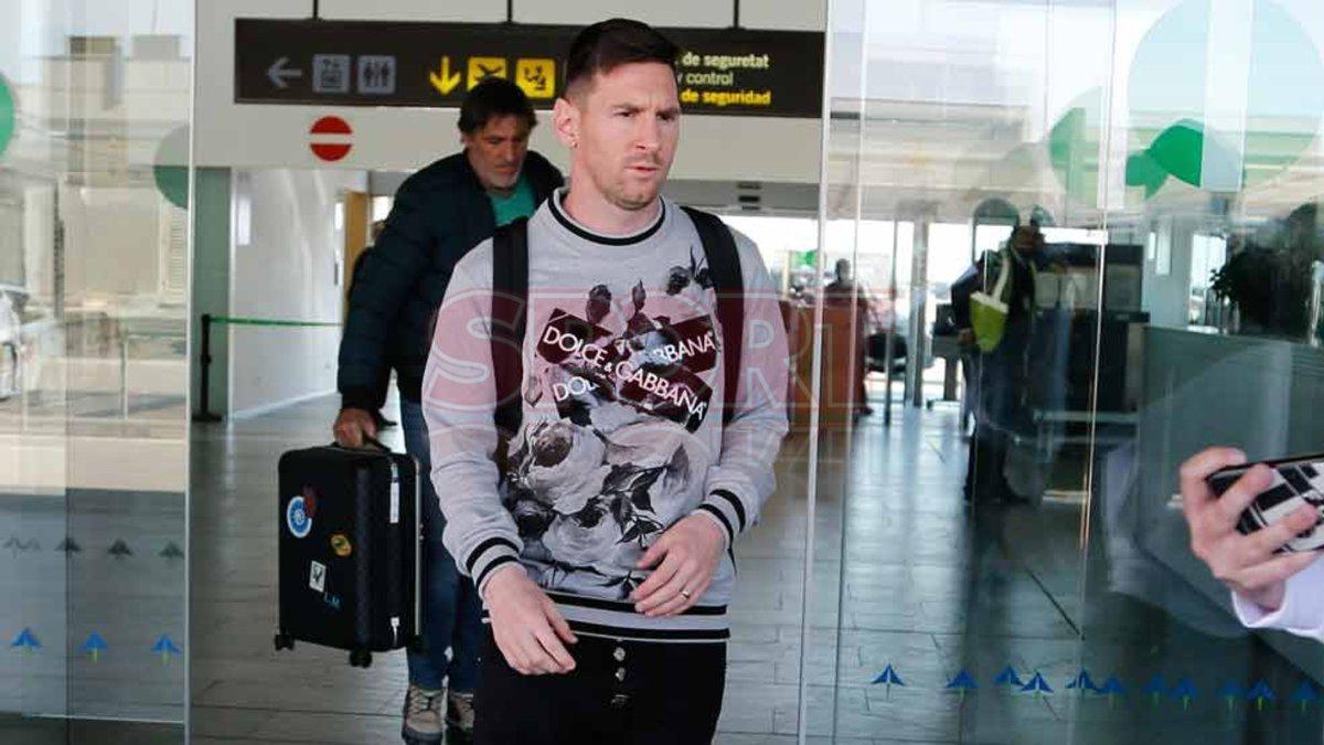 Messi a su llegada a Barcelona