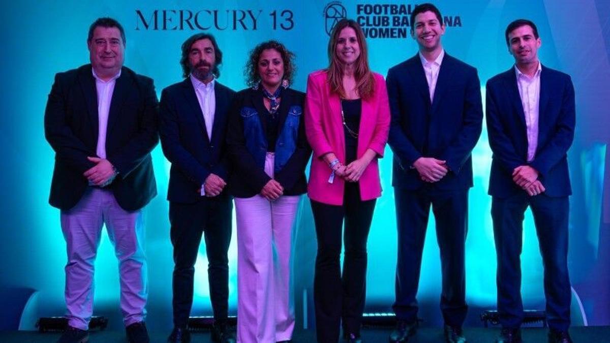 Beatriz Álvarez respalda el proyecto del Badalona tras la entrada de Mercury 13 como accionista mayoritario. Pedro Iriondo, en la derecha de la imagen, junto a Mario Malavé.