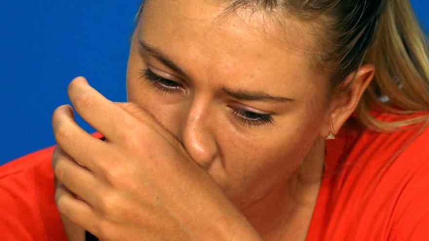 Maria Sharapova durante una rueda de prensa