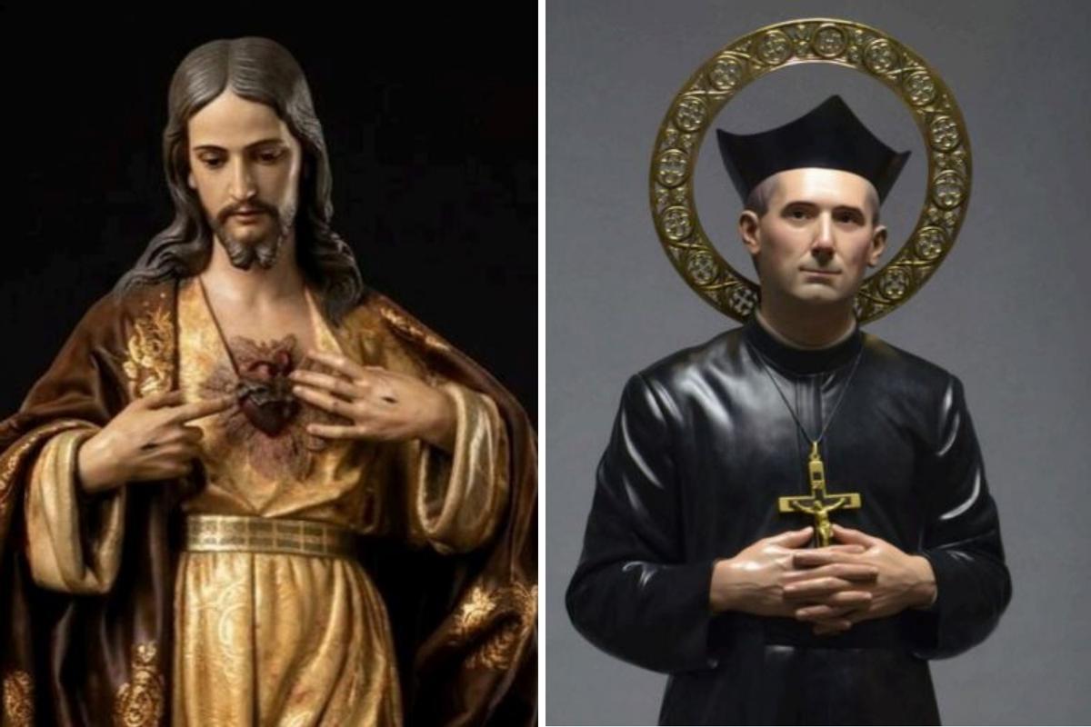 La imagen del Sagrado Corazón de Jesús y la del beato Padre Arnaiz.